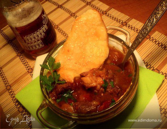 Мясо в темном пиве