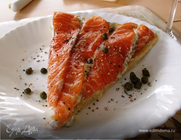 Пицца с "пьяным" лососем Пицца с "пьяным" лососем