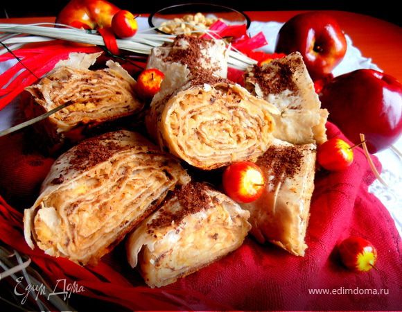 Быстрый яблочный штрудель с домашней арахисовой пастой для tatyana