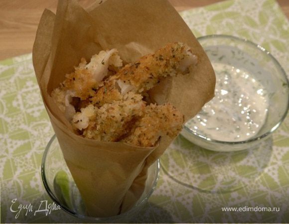 Рыбные пальчики с йогуртовым соусом 