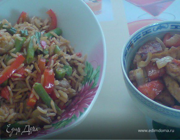 Рис "чоп-шу" и жареный тофу Рис "чоп-шу" и жареный тофу