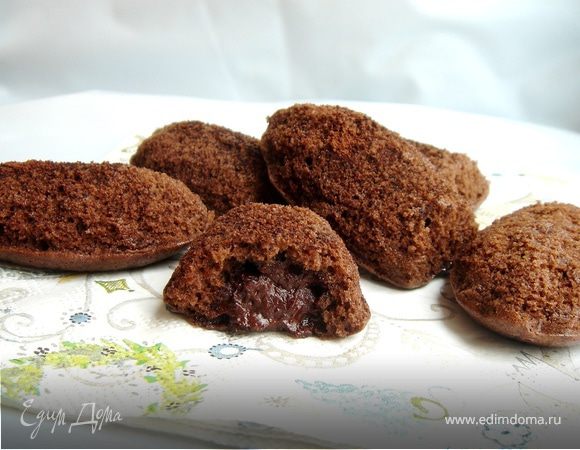 Шоколадные "Мадлен" с ганашем Шоколадные "Мадлен" с ганашем