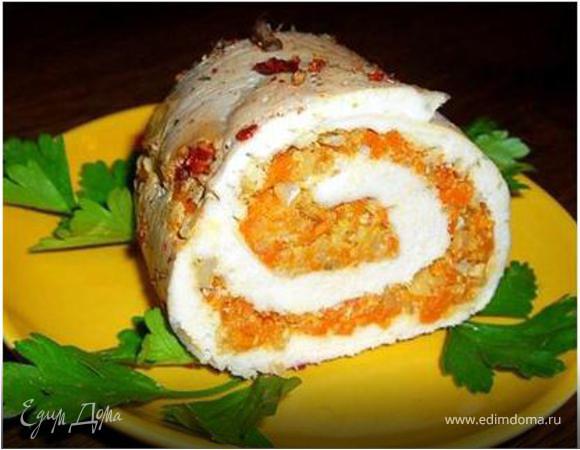 Мясной рулет с начинкой из тыквы Мясной рулет с начинкой из тыквы