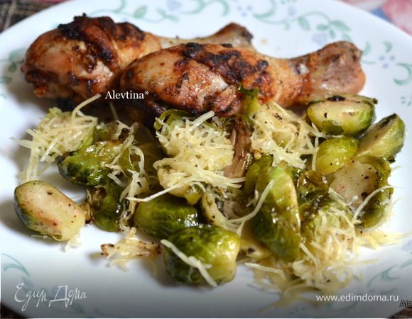 Куриные ножки с брюссельской капустой