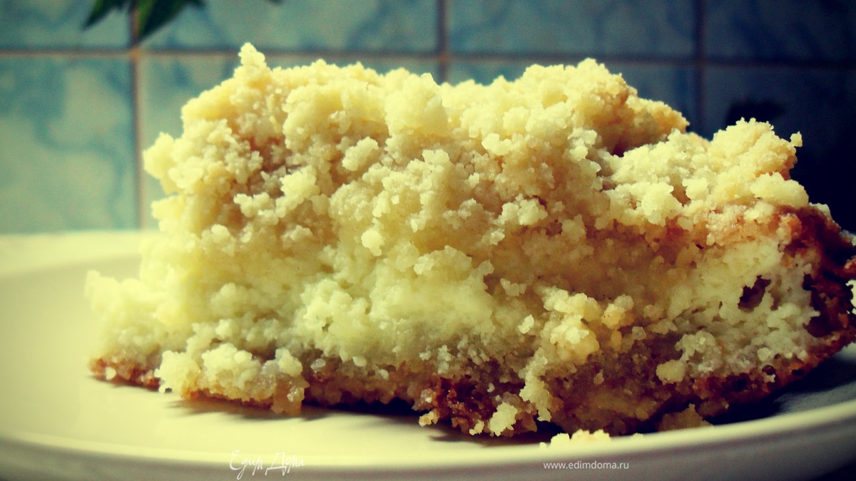 Быстрый песочно-творожный торт