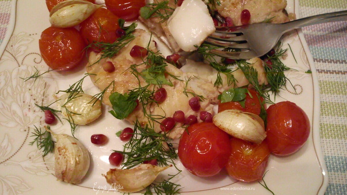 Треска в гранатовом соке