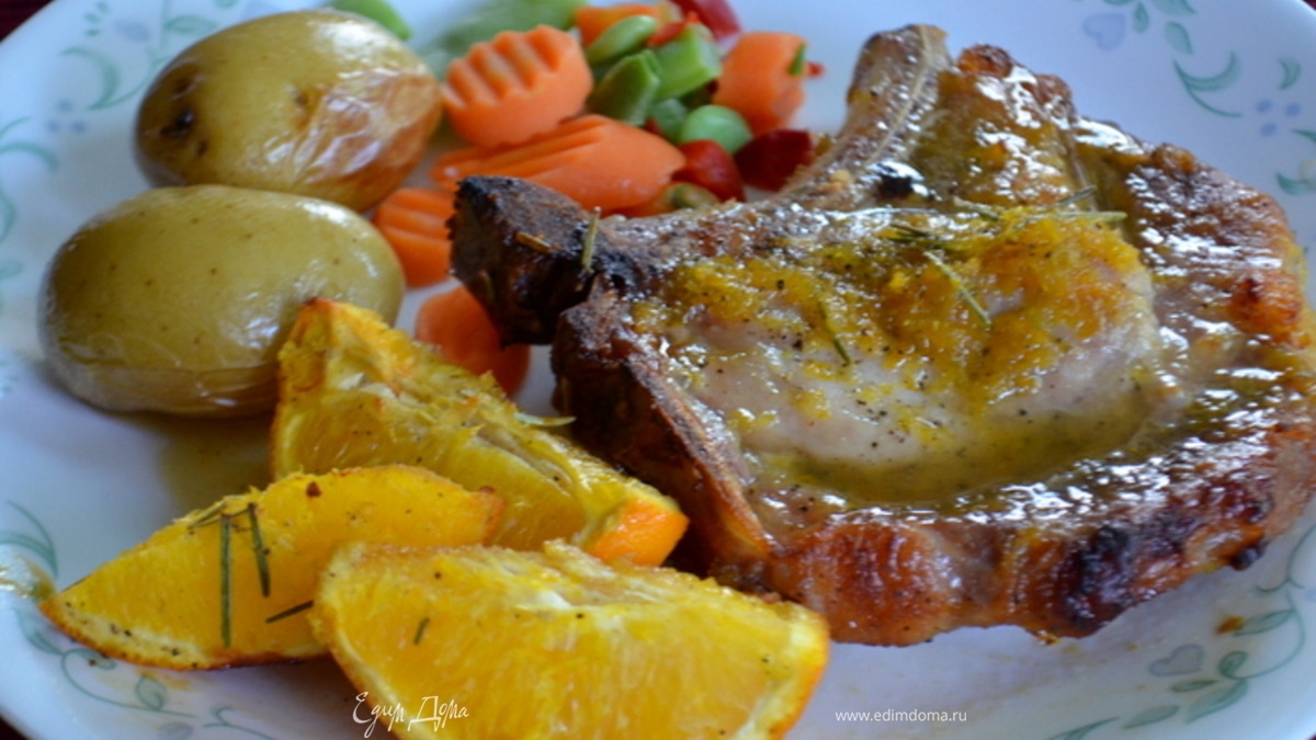 Свиные отбивные в медовой-апельсиновой глазури