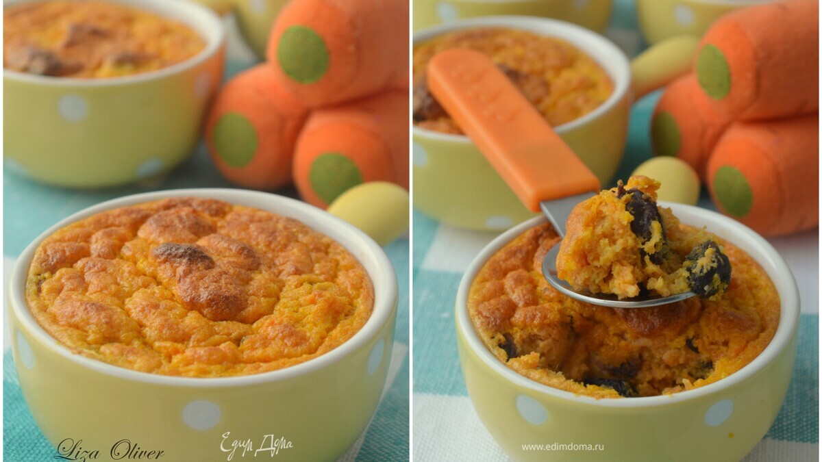 Морковный пудинг с изюмом