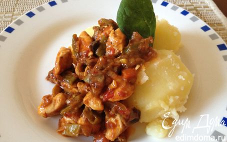 Рецепт Куриное филе с шампиньонами в остром соусе