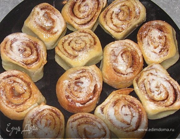 "Творожные улитки" с какао и корицей