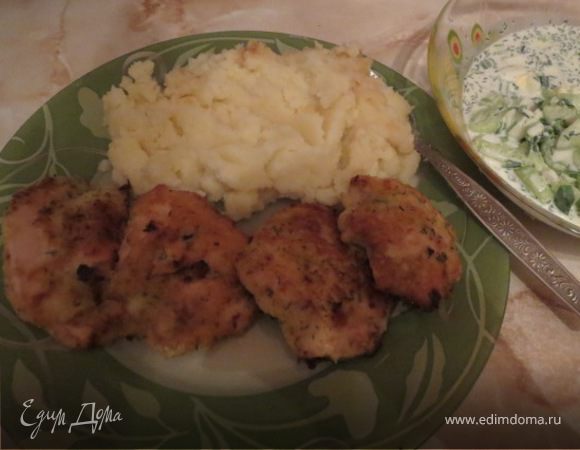 Куриное филе в луковом кляре