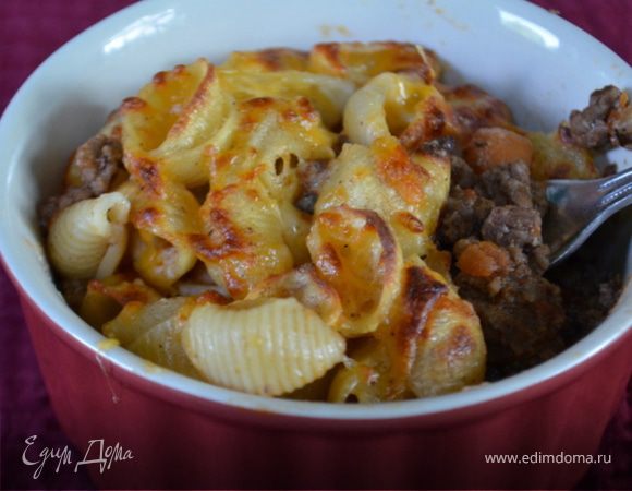 Паста с говяжьим фаршем по-гречески Паста с говяжьим фаршем по-гречески