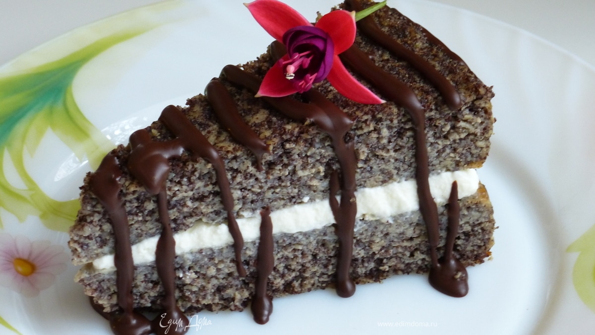 Японский яблочно-маковый пирог (без муки) 