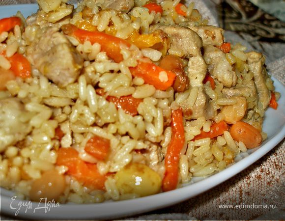 Плов с курагой и изюмом