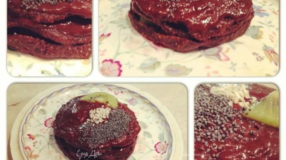 Шоколадное пирожное с киви (сырое)