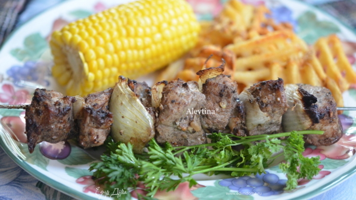 Свиной шашлык на вине