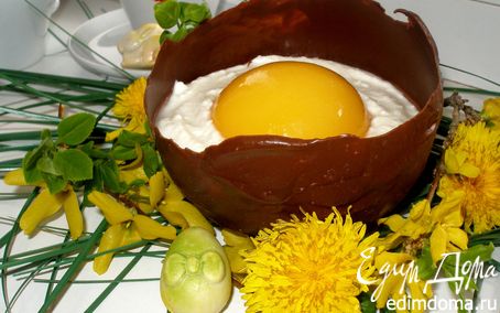 Рецепт Пасхальные "Шоколадные яйца" с творожным муссом