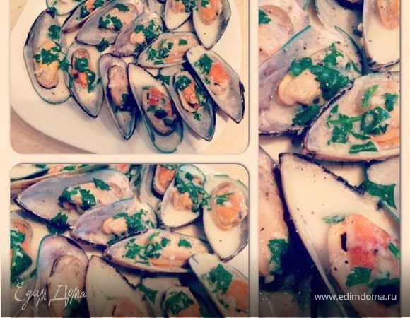 Мидии в сливочно-чесночном соусе Мидии в сливочно-чесночном соусе