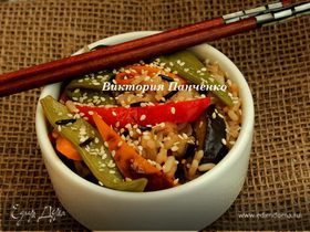 Стир фрай с овощами и рисом
