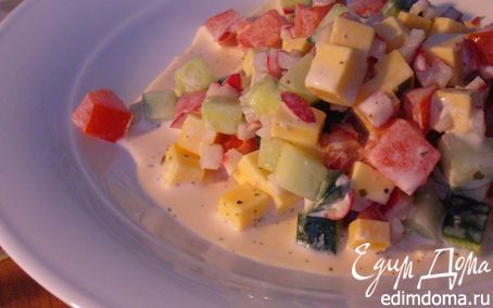 Рецепт Облегченный сырный салат