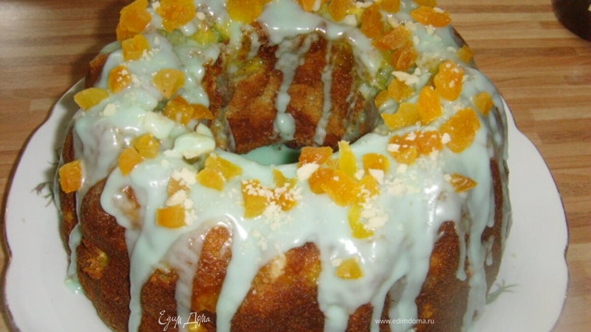 Ананасный кекс с ментоловой глазурью