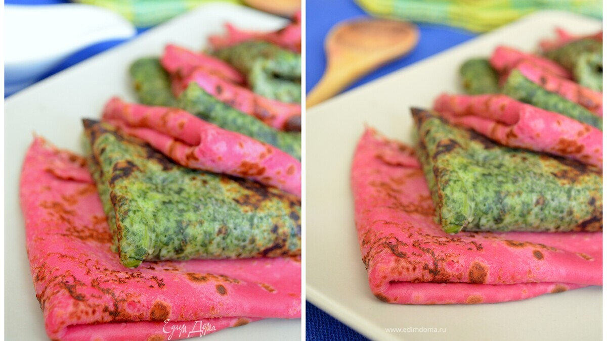 Разноцветные  блинчики