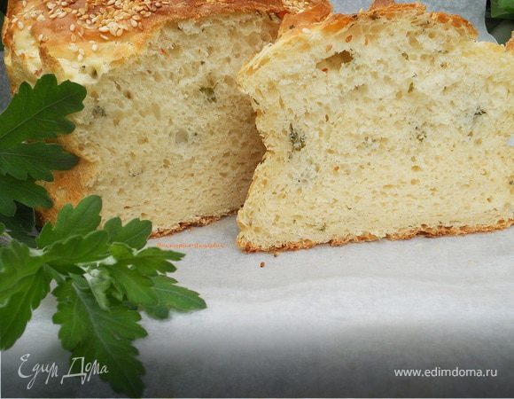 Домашний хлеб с петрушкой без замеса Домашний хлеб с петрушкой без замеса