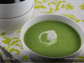 Очень овощной суп-пюре из зеленого горошка