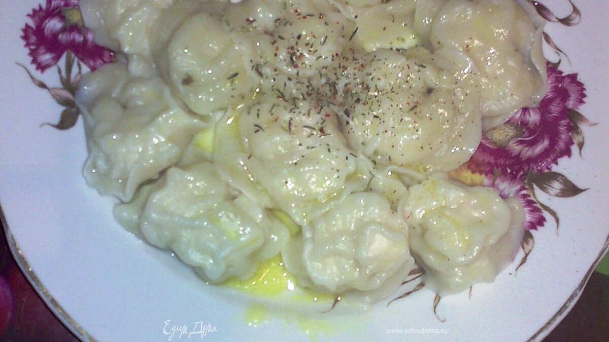 Заварные пельмени с куриным мясом