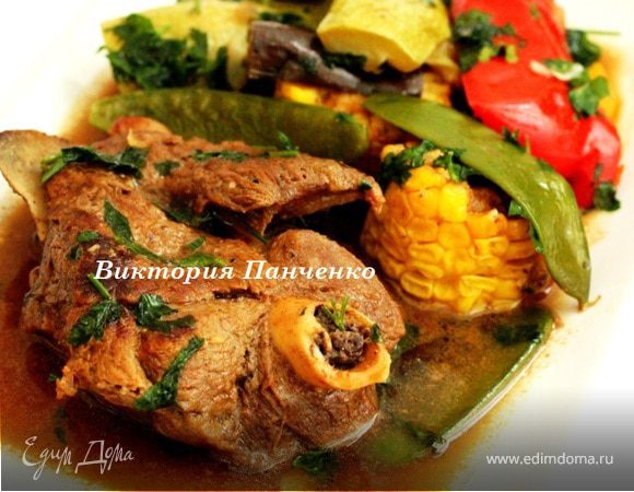 Баранина в пиве с овощами