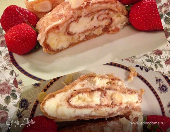 Меренговый рулет с лимонно-миндальной начинкой Меренговый рулет с лимонно-миндальной начинкой