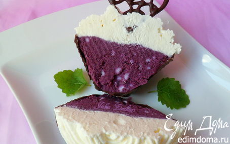 Рецепт Сорбет-мороженое из черники с шоколадом и сливками ("Вкус лета")