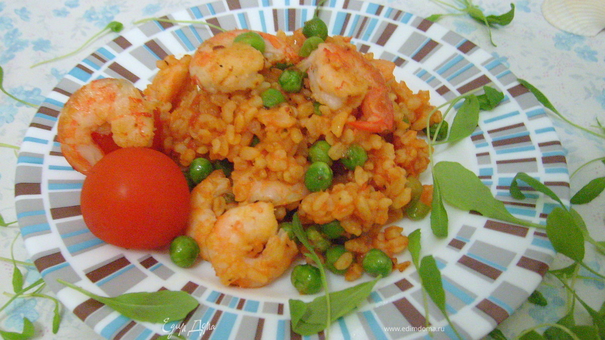 Булгур с креветками