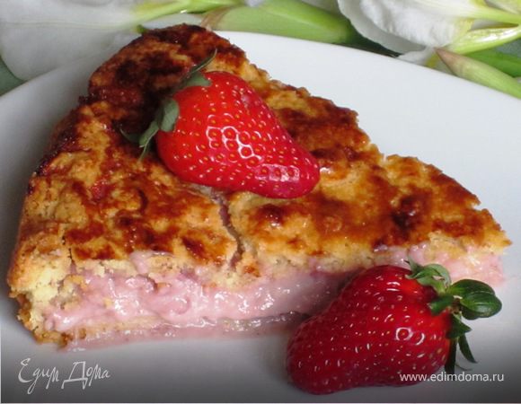 Французский клубничный пирог с заварным кремом