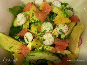 Цитрусовый салат c авокадо