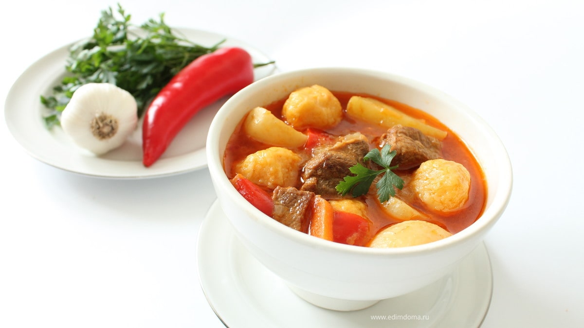 Суп-гуляш с сырными клецками для ТатьянаS