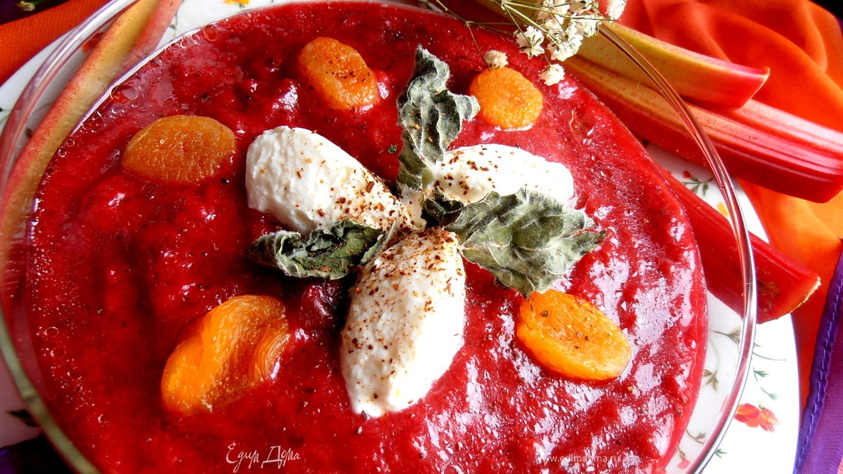 "Гаспачо" из ревеня и вишни, почти сорбе! ("Вкус лета")