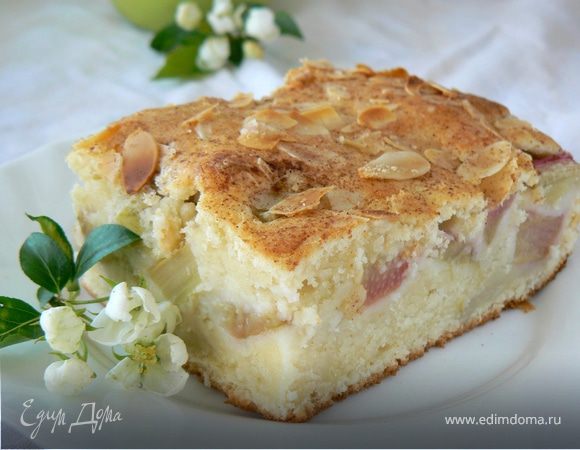 пирог с ревенем и миндалем пирог с ревенем и миндалем