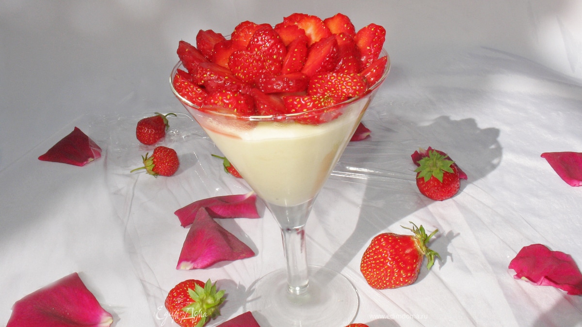 Холодный крем сабайон с шампанским