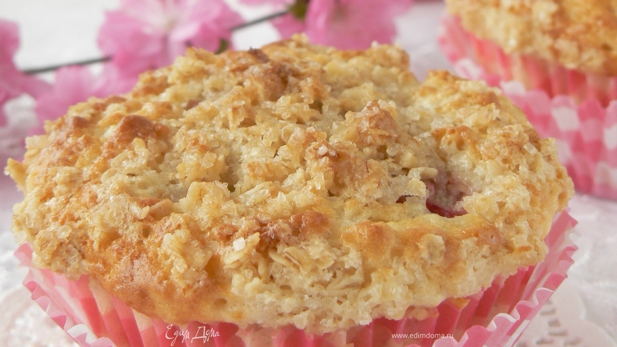 Овсяные кексы с ревенем