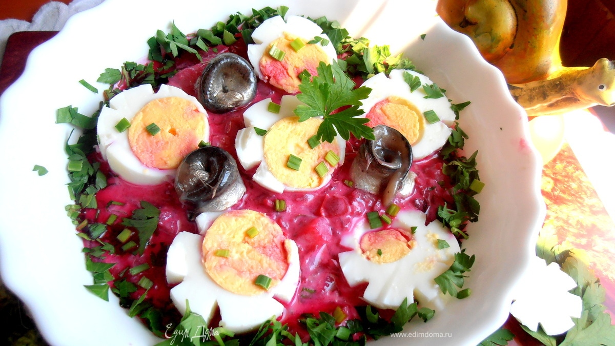 Норвежский борщ с Балтийской килечкой для Шпротика и Юли ("Холодные супы")