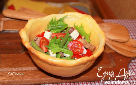 Рецепт Кранч-салат с тунцом в съедобной тарелке