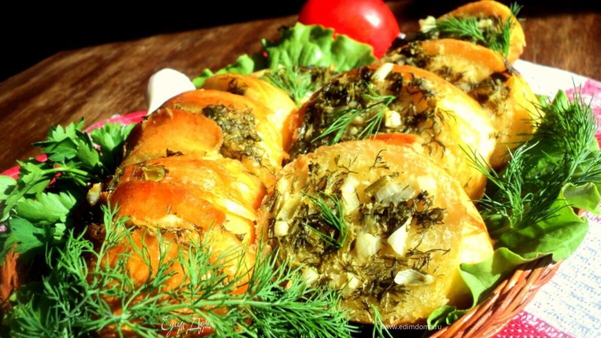 Багет, запеченный в фольге