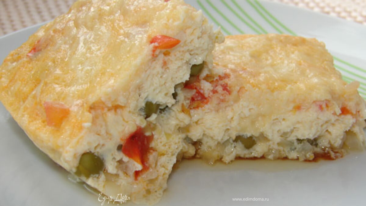 Омлет с овощами и сыром в мультиварке