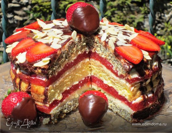 Клубнично-маковый торт Клубнично-маковый торт