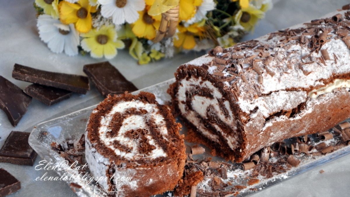 Шоколадный рулет без муки