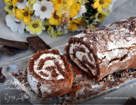 Шоколадный рулет без муки