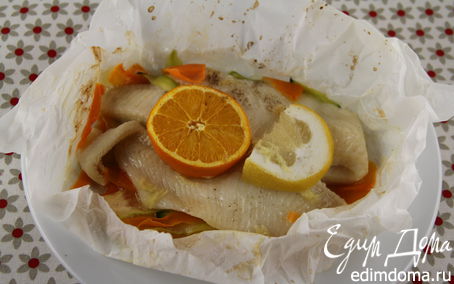 Рецепт Рыбное филе с цитрусовыми, имбирем и овощами
