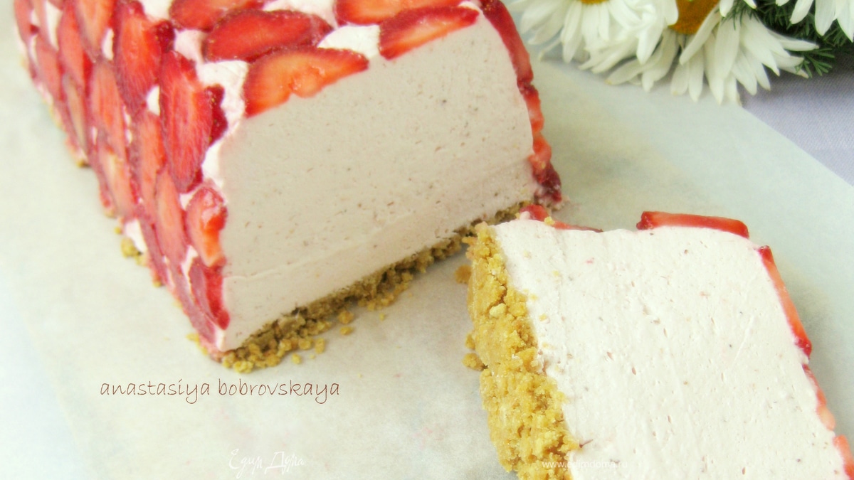 Клубничный творожно-сливочный десерт