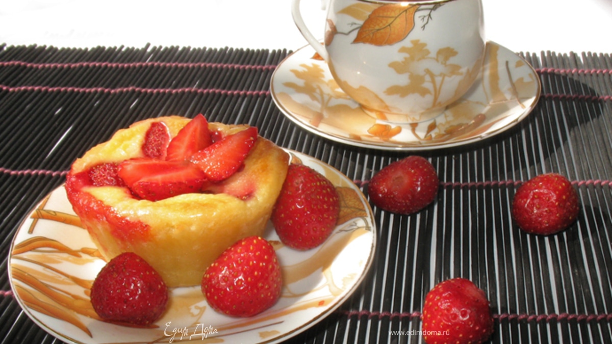 Творожные корзиночки с клубникой
